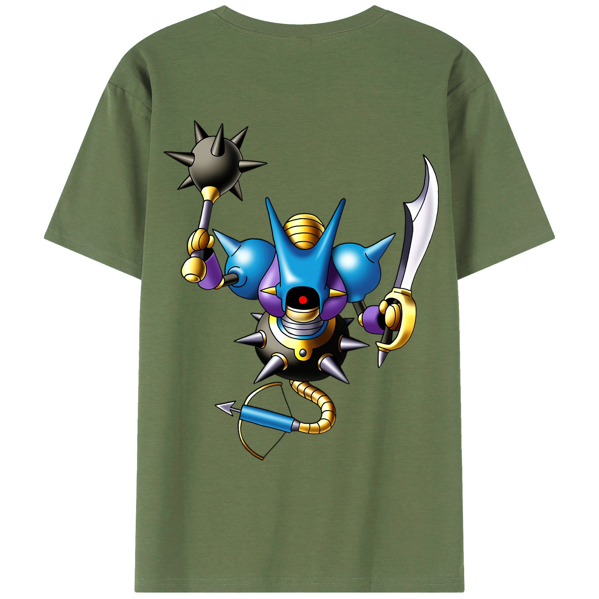 （画像用） ドラゴンクエスト Doragon Kuesuto Dragon Quest 綿100％ メンズ半袖Tシャツ（バックプリント） 通気性